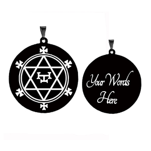 Collar con Colgante de Acero Inoxidable con el Hexagrama de Salomón, el Gran Sello de Azazel, Símbolo Espiritual de Demonio Ángel, Talismán de Brujería - Product Image 6
