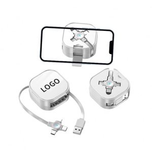 Retractable 3 in 1 <b>Usb</b> <b>Cable</b> Custom Logo Multi Phone Charger Fast <b>Charging</b> Data <b>Cable</b> with Holder - Product Image 2