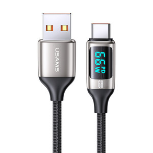 USAMS Nuovo SJ544 <span class=keywords><strong>Cavo</strong></span> di Ricarica Tipo C con Display Digitale 6A Ricarica Rapida Intrecciato per <span class=keywords><strong>Caricabatterie</strong></span> <span class=keywords><strong>IPHONE</strong></span> 1,2m - Product Image 5