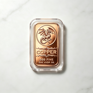 Barra de Cobre Puro de Una Onza (.999) con Diseño de Dragón Volador, Coleccionable Metálico, Decoración, Regalo para Coleccionistas de Monedas - Product Image 2