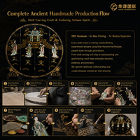 Paravent traditionnel oriental Huaze fait main avec incrustation de coquillages MF-P3115B MDF