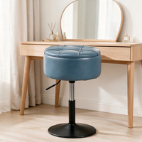 Tabouret de comptoir moderne sans dossier, rond, avec rangement, assise capitonnée, pivotant à 360°, hauteur réglable, base métallique pour îlot de cuisine