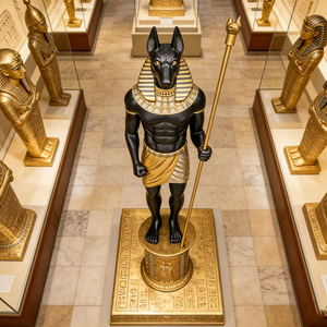 Statua di Anubis in Resina di Fibra di Vetro su Misura, Scultura Artigianale Realistica del Marchio Quncan, Elegante Decorazione Artistica Egizia - Product Image 6