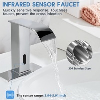 CYEN contrôle de température de haute qualité installation rapide chrome capteur automatique robinet sans contact salle de bain évier robinet