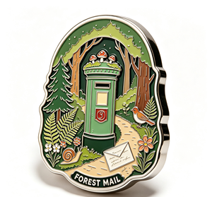 Pin de Solapa de Metal Esmaltado con Temática Postal de Bosque, Decoración de Jardín y Vida Silvestre - Product Image 2