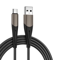 Kabel Data Anyaman Kepala Aluminium Alloy Baru, Kabel Pengisian Daya Cocok untuk Apple Android Tipe-C, Pengisian Daya Super Cepat 5A