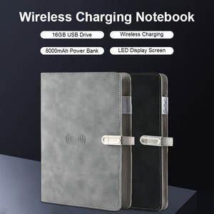 8000mAh 무선 마그네틱 충전기 파워뱅크 다이어리 노트북 애플/타입-C 포트 두꺼운 USB 스틱 탈착식 선물 세트 - Product Image 2