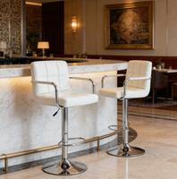 Tabouret de bar pivotant en cuir PU, réglable en hauteur, moderne, pour cuisine, restaurant, bar à domicile