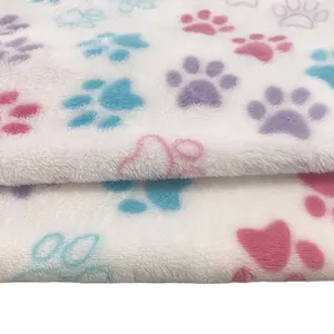 100% polyester Flanelle couverture en molleton imprimé pour le tissu de bébé couvertures de literie