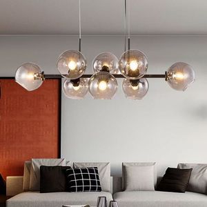 <span class=keywords><strong>Lustre</strong></span> de <span class=keywords><strong>boule</strong></span> de <span class=keywords><strong>verre</strong></span> <span class=keywords><strong>transparent</strong></span> de lumière pendante de LED de haute qualité nordique d'or et de noir pour le salon et les salles à manger pour des hôtels - Product Image 6
