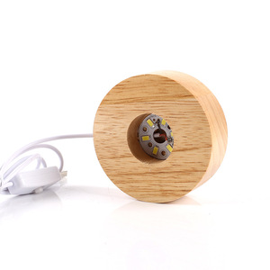 आरजीबी रबर लकड़ी 60/80*20 मिमी एलईडी रंगीन रोशनी बेस क्रिस्टल बॉल के लिए - Product Image 3