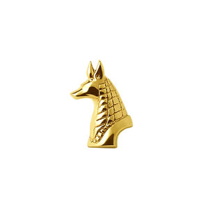 Pendientes de Oro Sólido de 14K con Diseño de Ankh, Cabeza de Dios de la Muerte Egipcio, Hueso de Perro y Triple Luna, Joyería Fina - Product Image 4