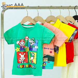 Vêtements d'été pour bébés et enfants à prix abordable 2025 – Friperie de produits pour bébés, vêtements d'<span class=keywords><strong>occasion</strong></span> en coton à manches courtes à imprimé animal, en stock - Product Image 2