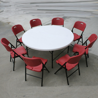 Günstiger Moderner Hotel-Kunststoff-Klapptisch Rund für Bankette, Outdoor-Veranstaltungen und Essen