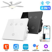 Interruptores Inteligentes LED para Ventilador con Control de Velocidad, 1 Canal, Control Remoto, Panel Táctil, Sensor WiFi para Alexa Smart Life