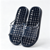 Chaussons de massage pour femmes, pour salle de bain, d'intérieur, d'été, transparents, en cristal, creux, antidérapants, à séchage rapide, pour la douche domestique