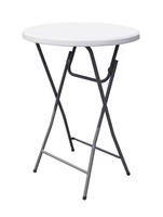 Table pliante en HDPE, table de bar moderne portable pour l'extérieur, table de repas robuste pour banquet, camping, mobilier d'extérieur