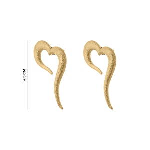 Boucles d'oreilles modernes en forme de cœur, clous sculpturaux, finition texturée, élégantes, légères, bijoux de mode pour femmes, à porter au quotidien - Product Image 6