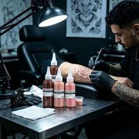 Kit d'encre de tatouage bio professionnelle, peinture aérographe personnalisée avec logo pour artistes tatoueurs, fournitures d'art corporel permanent, pigment