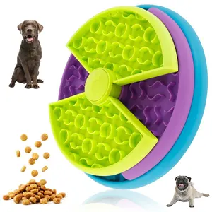 Quebra-cabeça interativo para cães de 3 camadas, alimentador lento, tigelas para alimentos secos, úmidos e crus, atacado
