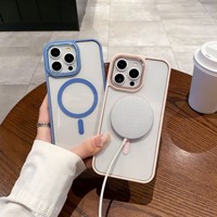 Coque de protection magnétique transparente antichute Meracly pour iPhone 11/12/13/14/15/16/17 Pro/Max avec protection d'objectif en métal surélevée