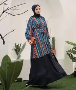 Daftar Baru Gaun Abaya Muslim Sutra Arab Jibab Tradisional Bohemia Tutred Dubai Muslim Maroko Kaftan Muslim untuk Wanita