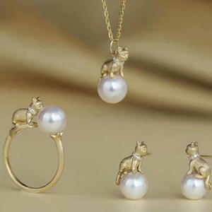 อุปกรณ์ทำเครื่องประดับมุก DIY เงินแท้ S925 รุ่น 9311 จี้รูปกระต่ายสีทองเปล่า ชุดเครื่องประดับเงิน เครื่องประดับแฟชั่น - Product Image 1