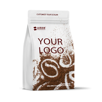 Sachet de café à fond plat avec valve et fermeture éclair, imprimé sur mesure, pour café en grains ou moulu, 100 % recyclable