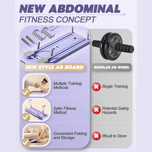 Có thể gập lại Pilates Board nhà thương mại đa chức năng Cải Cách bụng lõi huấn luyện viên a_b con lăn bánh xe tập luyện tập thể dục - Product Image 6