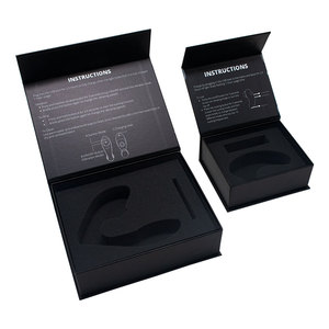 Boîte vibrante magnétique noire personnalisée pour jouets sexuels, papier d'art de haute qualité avec revêtement UV et gaufrage, doublure en éponge - Product Image 2