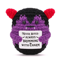 Décoration d'Halloween : Adorables poupées fantômes vampires en crochet, énergie positive, en peluche tricotée à la main, écologiques, Xiti, 4 pouces