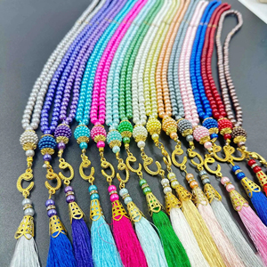 Cuentas de oración Tasbih islámica de cristal de imitación de 6mm, 99 Uds., cuentas de perlas, colgante Tasbih musulmán ámbar para Eid Mubarak, Rosario de fiesta para - Product Image 2