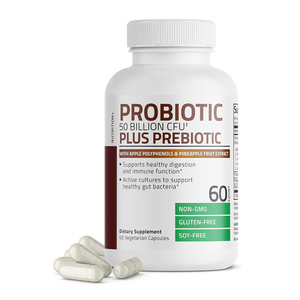 Suplemento de Probióticos y Vitaminas Sin Gluten, 60 Cápsulas, 50 Mil Millones de Organismos Activos, Prebióticos para la Salud Intestinal y Apoyo a la Digestión - Product Image 1