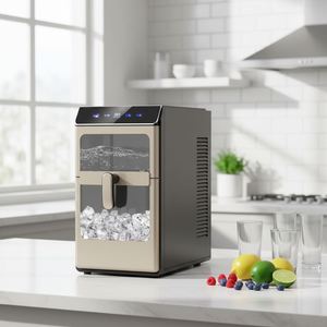 Machine à glaçons automatique en forme de lune pour usage domestique et hôtelier, panneau de commande tactile, 10-20 kg/jour, design d'illustration personnalisé - Product Image 4