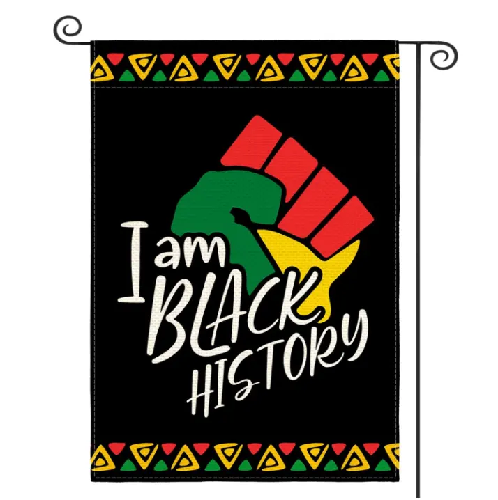 I Am Black History Month African Garden Flag Vertical Double Sided, Commemoration National Holiday Party Yard Decor 12x18 Inch