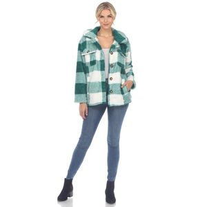 Wholesale Long Sleeve Plaid Shacket Heavyweight Warm Windproof <strong>Flannel</strong> Shacket <strong>Jacket</strong> for <strong>Women</strong> - Product Image 5