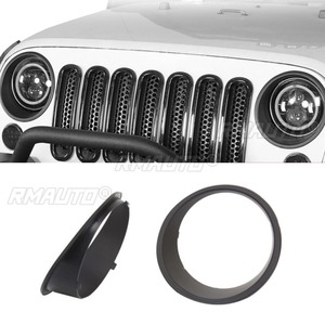ไฟตกแต่งกระจังหน้ารถยนต์ วงแหวนตกแต่งไฟหน้าสำหรับ Jeep JK Wrangler 2007-2017 ชุดแต่งรถยนต์ อุปกรณ์ตกแต่งรถยนต์ - Product Image 1