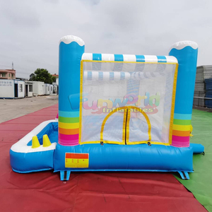 Commercial Indoor Mini Bouncer Chateau Inflatable <b>Bounce</b> House with 300KG Capacity Portable Design Colorful Rainbow for Kids - Product Image 3