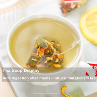 Thé après le repas |   Mélange d'herbes chinoises pour le métabolisme, 5g/sachet, aide à la digestion, citron, aubépine, feuille de lotus, graines de cassia, formule OEM acceptée