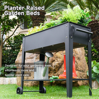 Lit de jardin surélevé mobile Boîte à fleurs surélevées en métal pour plantes et légumes Lit de jardin potager
