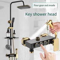 Deao salle de bain or bain luxe kit de douche 4 fonctions piano laiton ensemble de douche thermostatique pour hôtel