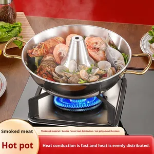 Fornello a Induzione Commerciale HENGCW in Acciaio Inox 304, Pentola Singola per Hot Pot, Fornello a Cassetta Piccolo, Pentola per Sukiyaki Stile Pechino Antico - Product Image 2