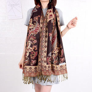 Mode Vrouwen Pashmina Kwastjes Sjaals Etnische Winter Klassieke Tribale Dames Paisley Print Sjaal Poncho - Product Image 6