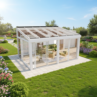 Véranda moderne en aluminium sur mesure de haute qualité avec toit incliné, vente directe d'usine, serre extérieure avec double vitrage trempé Low-E