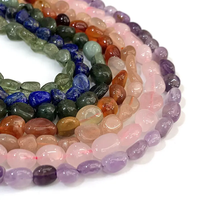 Natural Irregular Shape Stone Beads 5-8mm Amethyst Gemstone Energy Cured for Jewelry Making Necklaces