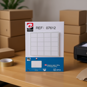 Etichette adesive Mnj, 12 fogli bianchi a griglia per etichettatura e imballaggio - Product Image 3