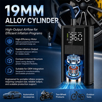 Kabelloser Mini 12V Wiederaufladbarer 4000mAh 150PSI Tragbarer LED-Display Einzylinder-Reifenfüller für Kompaktwagen/Motorräder