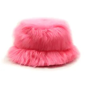 designer fox fur fisherman hats fluffy bucket hats with custom logo