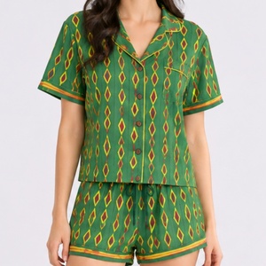 Vêtements de nuit personnalisés à impression intégrale, <span class=keywords><strong>lingerie</strong></span> pour femmes, sous-vêtements, col rabattu, vêtements de nuit pour femmes, ensemble de pyjamas pour femmes, doux pour la peau - Product Image 3