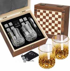 Ensemble de whisky Maxfree, boîte en bois, cadeau pour la maison, verres doubles, verres à vin, ensemble de pierres à vin glacé - Product Image 5